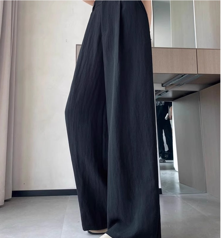Oversized Tencel linen wide-leg pants