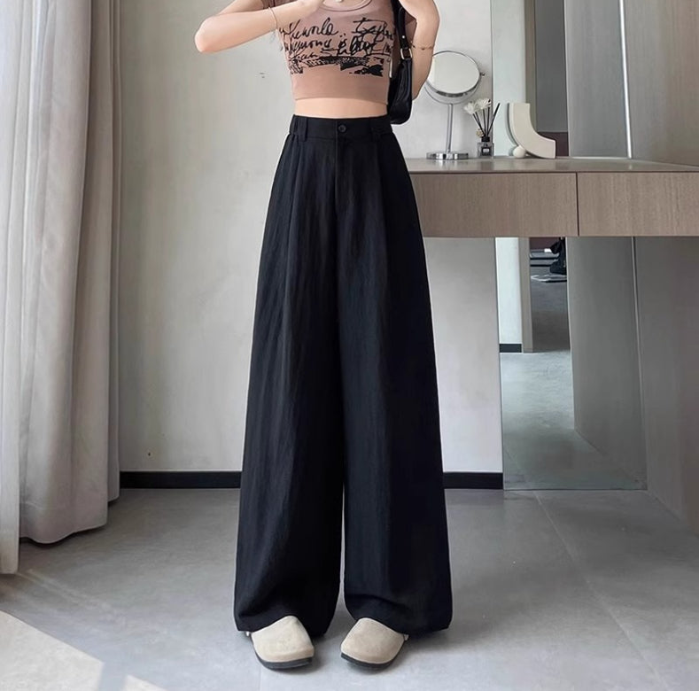 Oversized Tencel linen wide-leg pants